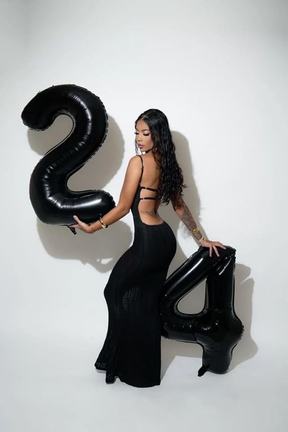 50 Number Balloons, Foil 40 Inch Black 50th Birthday Party Decoration for Men & Women, Big Number Balloons Party Supplies for Engagement Wedding Anniversary