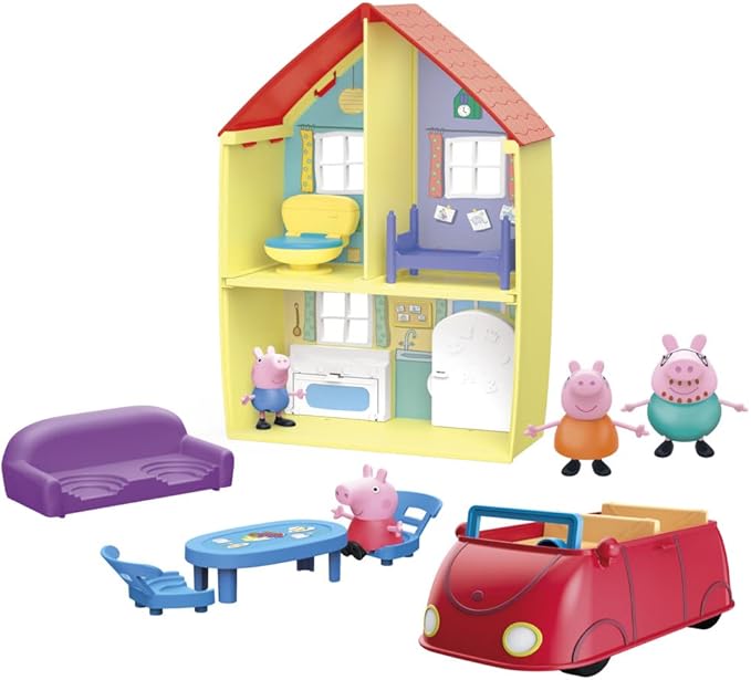 Peppa Pig Toys Peppa's Family Home Combo, House Playset with 4 Figures and Car, Preschool Toys for 3 Year Old Girls and Boys and Up (Amazon Exclusive)