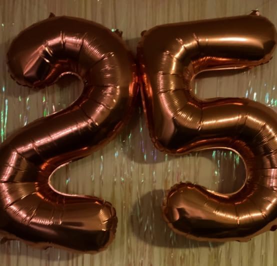 Dark Brown 40 Inch Big Number Balloon Birthday Decoration, Number 2 Helium Balloon 12 20 22 23 24 26 2025 New Years Celebration, Boy Girl Baby Anniversary Party Graduations Supplies Decorations