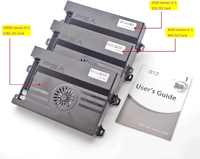 3D Box SAGA DX Plus 8000 in 1 System Arcade Jamma Board, WlFl Market, Add Games, VGA, HDMI Compatible, High Score Record, 3D HD 1280x720P Output, 4 Player Support (8000 Games WlFl)