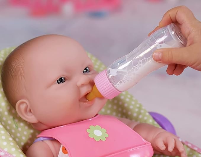 JC Toys Deluxe Disappearing Magic Bottles | Fits All Dolls | Milk and Juice | Flower Theme | Ages 2+ , Pink