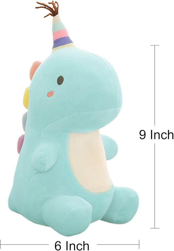 Stuffed Animal Plush Toys, Cute Dinosaur Toy, Soft Dino Plushies for Kids Plush Doll Gifts for Boys Girls (Blue, 9 Inch)