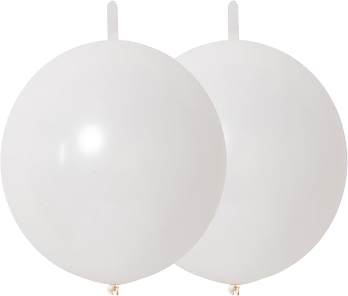 200 Pcs Linking Balloons 6 Inch Link Balloons for Birthday Wedding Party Festival Decorations (Pearl White)