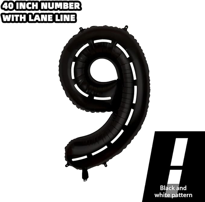 134pcs Race Car Balloon Birthday Party Supplies Decorations for Boys - Racing car Theme Party Supplies Happy Birthday Racecar Number Balloons Garland Kit Birthday Party (Single Number, 9)