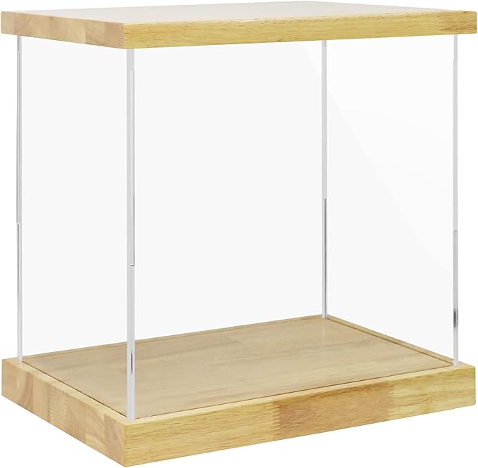 BenchPro Clear Acrylic Display Case for Trophy, Collectibles, Assemble Cube Display Box Stand Dust Proof Protection Showcase for Action Figures Toys. (1.75" & 1" Thick Wood, 16" H x 17" L x 12" D)