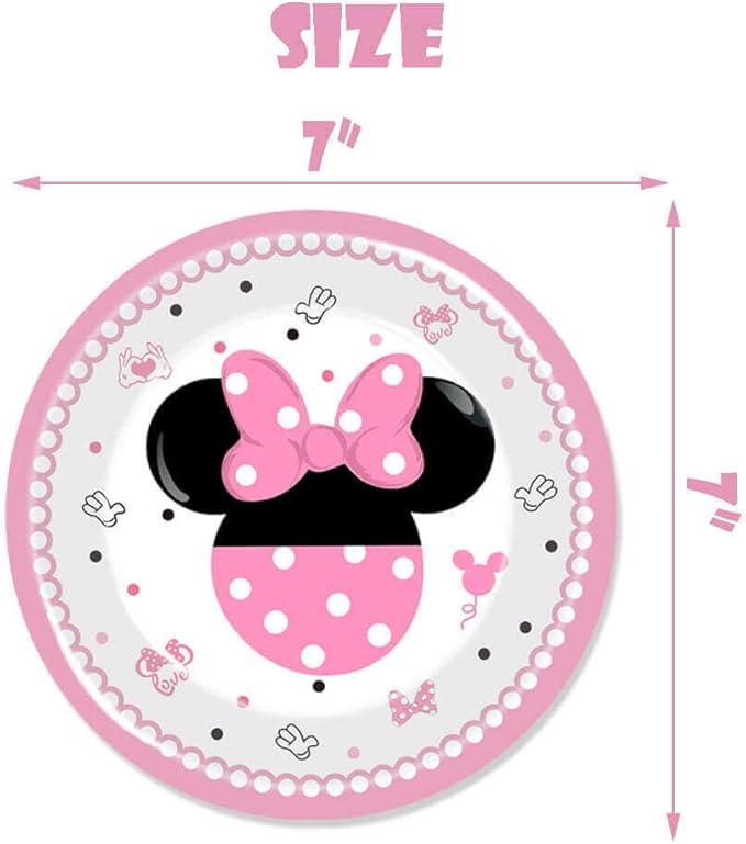 80 Pcs Pink 3rd Birthday Party Tableware Pink Wild Three Paper Plates Napkins Forks for Girls Three Years Old Birthday Party Supplies Decorations
