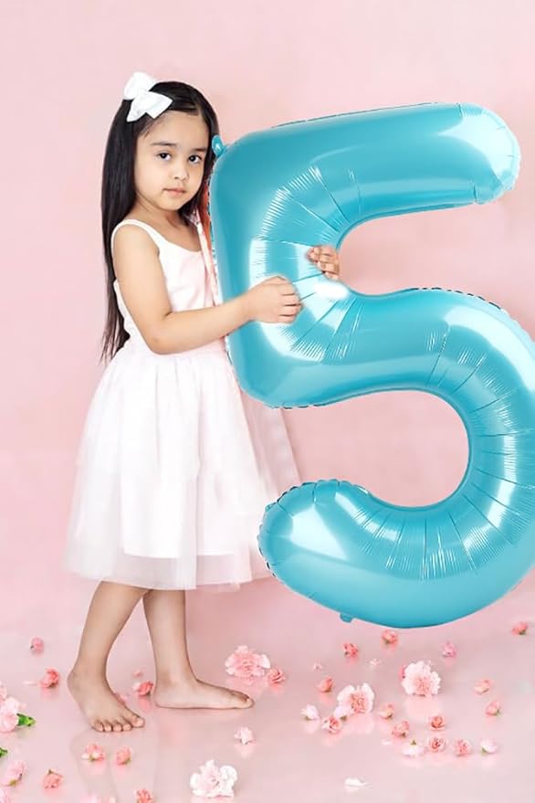2 Numbers Balloon 40 Inch Pastel Blue Two Balloon Number Birthday Decor, 2nd 12 21st Party Celebration Decorations Graduations Wedding Baby Shower