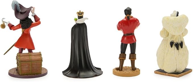 Disney Store Official Villains Figure Set – 8 Fully Sculpted Disney Figures Including Evil Queen, Captain Hook, Maleficent, Cruella De Vil, Ursula & More in Double-Tiered Box with Scenic Backgrounds