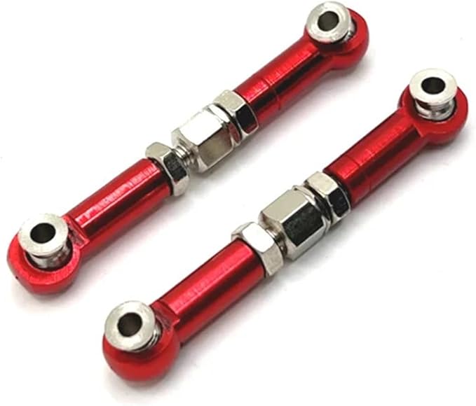 Remote Control Car Accessories Fit for MJX H6 16207 16208 16209 16210 RC Car Parts Metal Upgrading and Modification Steering Rod(Red)