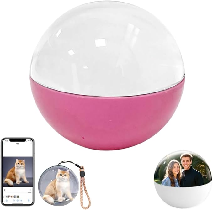 2.7" Crystal Ball Video Player,Memory Orb,Personalized Digital Photo Video Player with Digital & Heartbeat Display,Uploadable Videos & Photos Through Mobile APP,for Anniversary Birthday