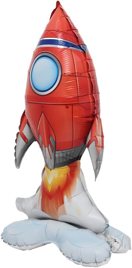 Inflatable Spaceman Astronaut Balloons Base Standing Foil Balloon Boys Space Theme Birthday Party Kids Inflatable Rocket Toys Decor