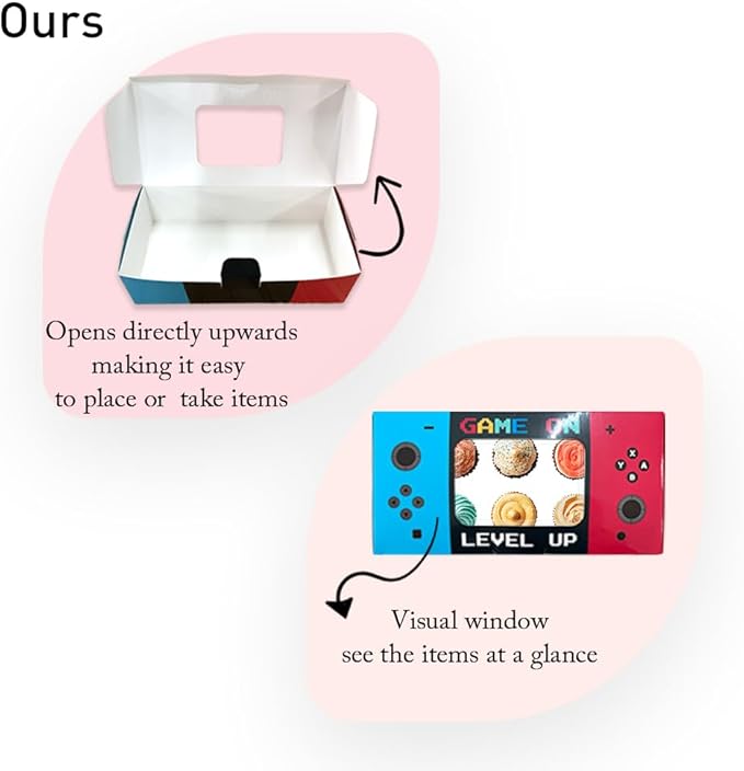 Shescrzionu Video Game Party Favors Boxes 12 PCS-Perfect Gamer Party Favors,Party Favor Boxes with Window -Aa11