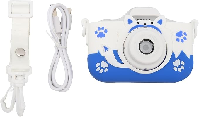 HD Dual Lens Kids Camera 40MP, HD Recording, 2 Inch HD Screen, Funny Picture Frames, Material, Long Lasting Battery, Ideal for Boys and Girls Age 3-8 (Blue)