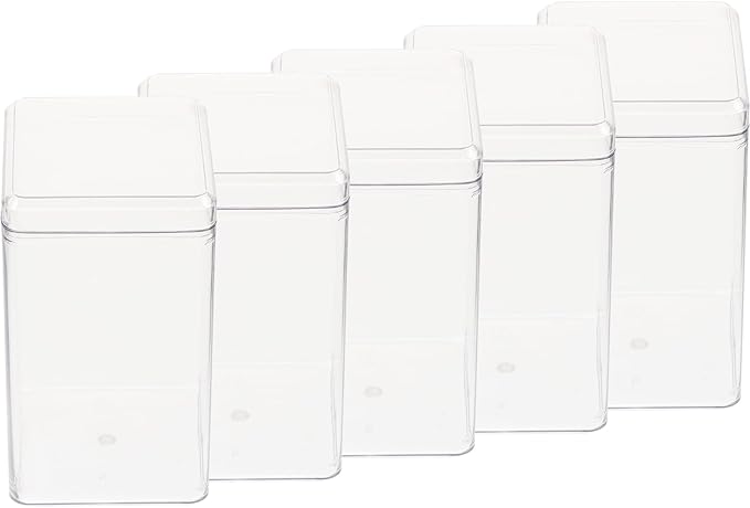 5Pcs Action Figure Storage Boxes Clear Plastic Display Cabinet for Collectible Figurines Toy Organizer 2.48X2.16X3.74 Inch Protective Showcase for Model Display