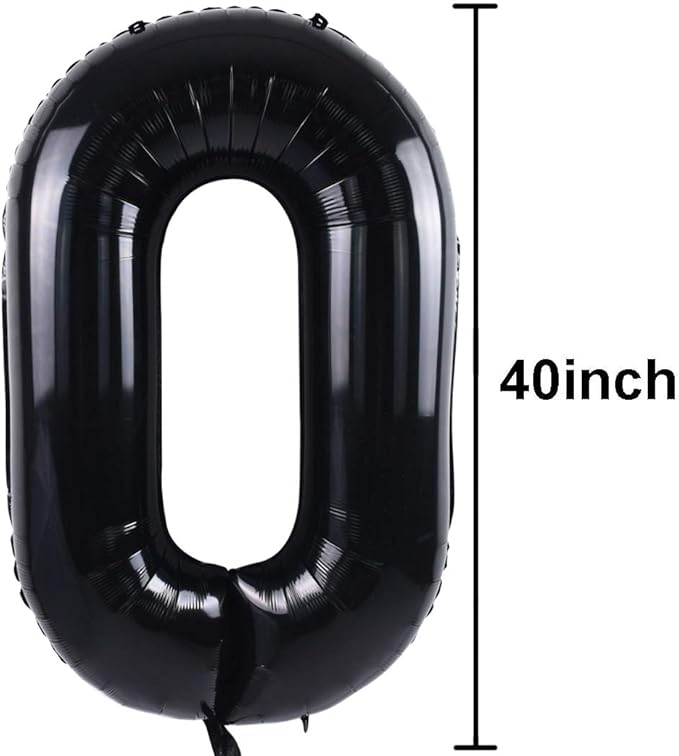TONIFUL 40 Inch Black Large Numbers0-9, Number 1 Digital 1 Helium Balloons,Foil Mylar Big Number Balloons for 2026 Graduation New Year Eve Birthday Party supplies Decorations