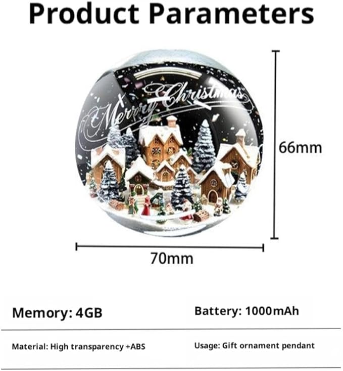 2.76" Crystal Ball Video Player, 2026 New 3D Memory Orb Ball Digital Display Memory Sphere Lamp with Sound, Uploadable Videos&Photos, Personalized Gift for Birthday Anniversary Xmas Valentine's Day