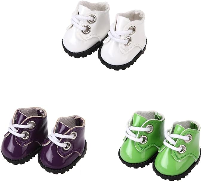 3 Pairs of Doll Shoes Suitable for 17cm Dolls, 3 Colors Suitable for Different Clothing Styles, 17cm Doll Accessories (Colors E)