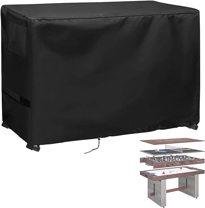 Multi-Game Table Cover for Scpoloco 4-in-1 Combo Game Tables,Ping Pong Tables Cover for Table Top Arcade Machine,Dust Covers for Family Game Night,56"x29"x35"