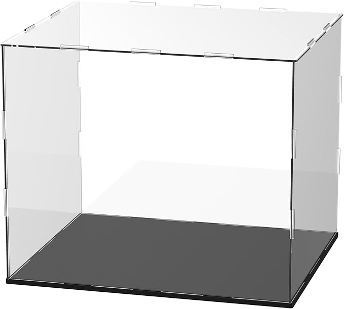 Clear Acrylic Display Case, 12 x 10 x 10 Inch Assemble Clear Acrylic Display Box Dustproof for Action Figures/Model/Statues/Collectibles/Doll/Toys/Home Storage