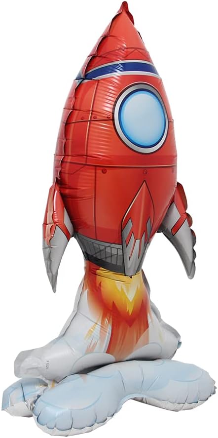 Inflatable Spaceman Astronaut Balloons Base Standing Foil Balloon Boys Space Theme Birthday Party Kids Inflatable Rocket Toys Decor