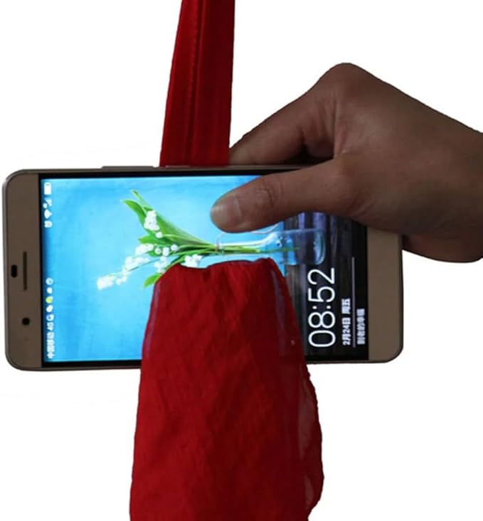 Red Silk Through Phone, Magic Tricks Accessories，Adult Magic Performance Prop Tool，Mentalism Magic for Girlfriend/Wedding Shows or Streets or Party Novelty and Gag Toys