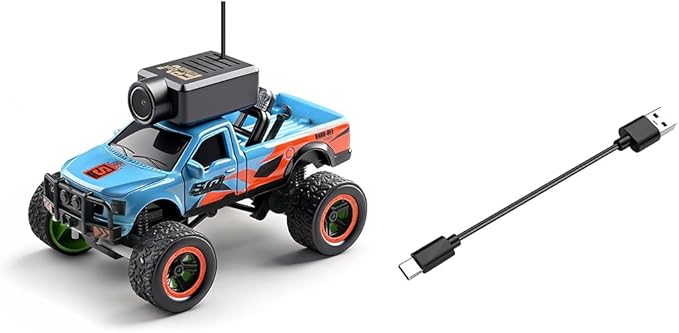 WL 1/64 Scale APP Auto-Pairing Full-Proportional FPV Mini RC Truck Model with Camera (Remote Controller Included/RTR)