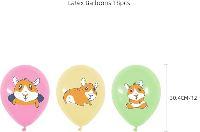 Guinea Pig Birthday Party Decorations Supplies,Children Guinea Pig Birthday Party Balloons Banners Cupcake Decorations,Hamster Party Supplies for Kids