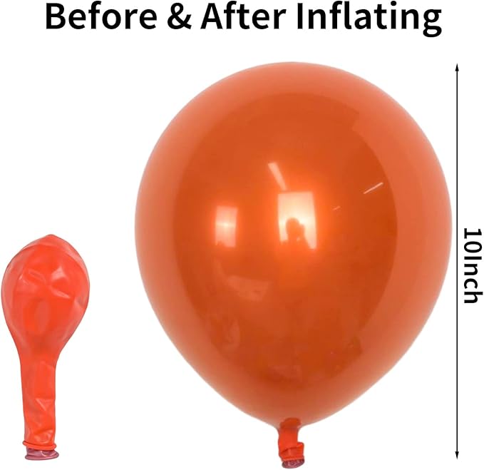 Chrome Orange Balloons, 50 PCS Double-Layered Metallic Copper Bronze Balloons, Shiny Thick Chrome Metallic Dark Burnt Orange Latex Helium Balloons for Birthday Wedding Graduation Party Decorations