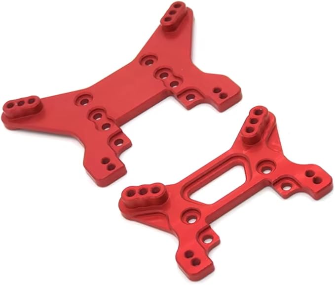 RC Car Upgrade Part for WLtoys 104001 104002 1/10 Metal Upgrade Modified Front and Rear Shock Absorber Frame Remote Control Crawler Car Parts Accessories(Red)