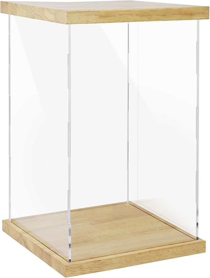 BenchPro Clear Acrylic Display Case for Trophy, Collectibles, Assemble Cube Display Box Stand Dust Proof Protection Showcase for Action Figures Toys. (1" Thick Wood, 20" H x 12" L x 12" D)