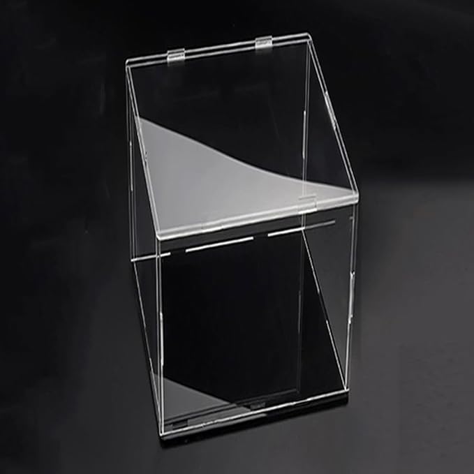 Clear Acrylic Display Case, Self-Assembly Acrylic Box with Black Thick Base and Side Door, Dustproof Protection Showcase Organizer for Collectibles Doll Toys Models Figurine (25X25X40cm/10X10X16inch)