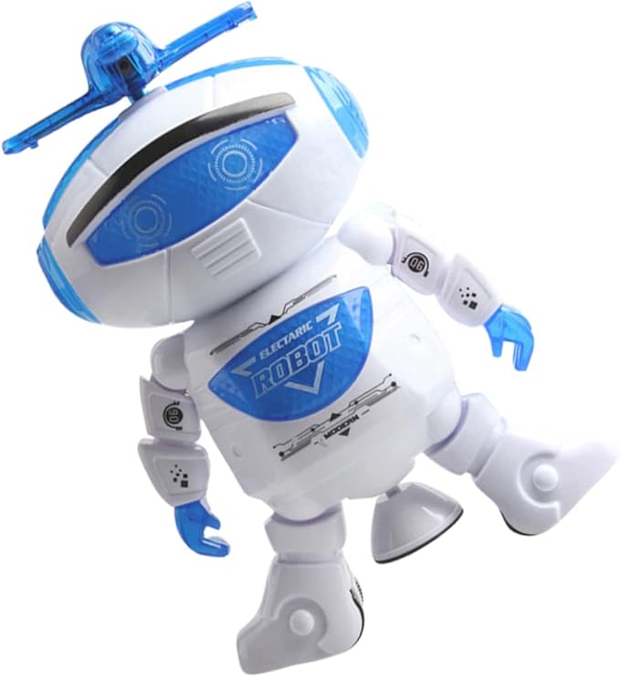 Dance Robot Toy for Children Flashing Lights Fun Music Rotating Robot Toy Boys and Girls