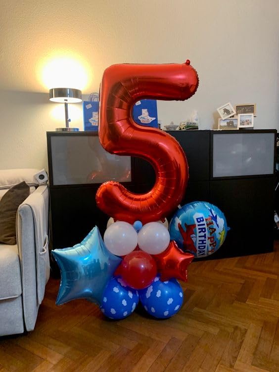 Red Number 30 Balloon 40 inch, 30 Number Balloons, 30th Red Birthday Decorations, 30 Year Old Girls Boys Party Supplies