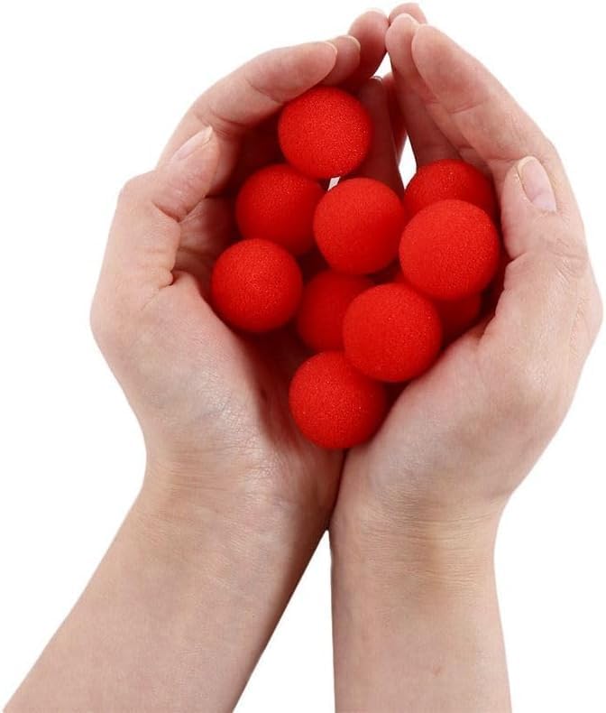 10 Pcs Red Sponge Balls Finger Sponge Ball Magic Ball Close-Up Magic Props Classical Comedy Trick Props Kits and Accessories Novelty and Gag (3.5cm)