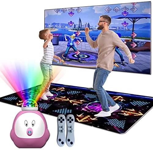 TV Dance Mat for Kids, Musical Dance Step Pad with 100+ Games, 200+Songs, HD Camera,2 Controllers, Plug and Play Games for Girls& Boys Over 3 Years