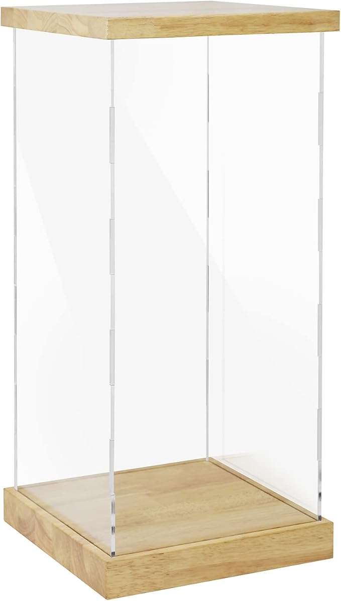 BenchPro Clear Acrylic Display Case for Trophy, Collectibles, Assemble Cube Display Box Stand Dust Proof Protection Showcase for Action Figures Toys. (1.75" & 1" Thick Wood, 27" H x 12" L x 12" D)