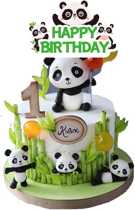 Panda Birthday Party Supplies Happy Birthday Banner Balloons Cake Decorations Panda-Themed Party Decorations