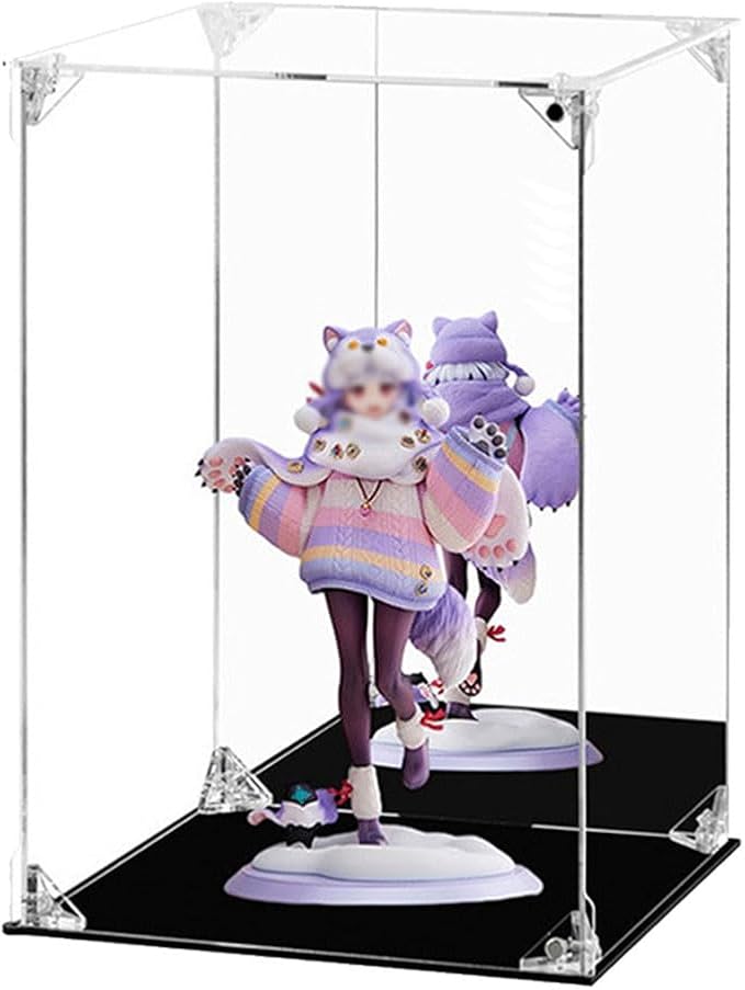 Anime Figurine Display Case, Clear Assemble Display Box Dustproof Protection Showcase for Collectibles Figures Doll Toys 6x6x10 Inch