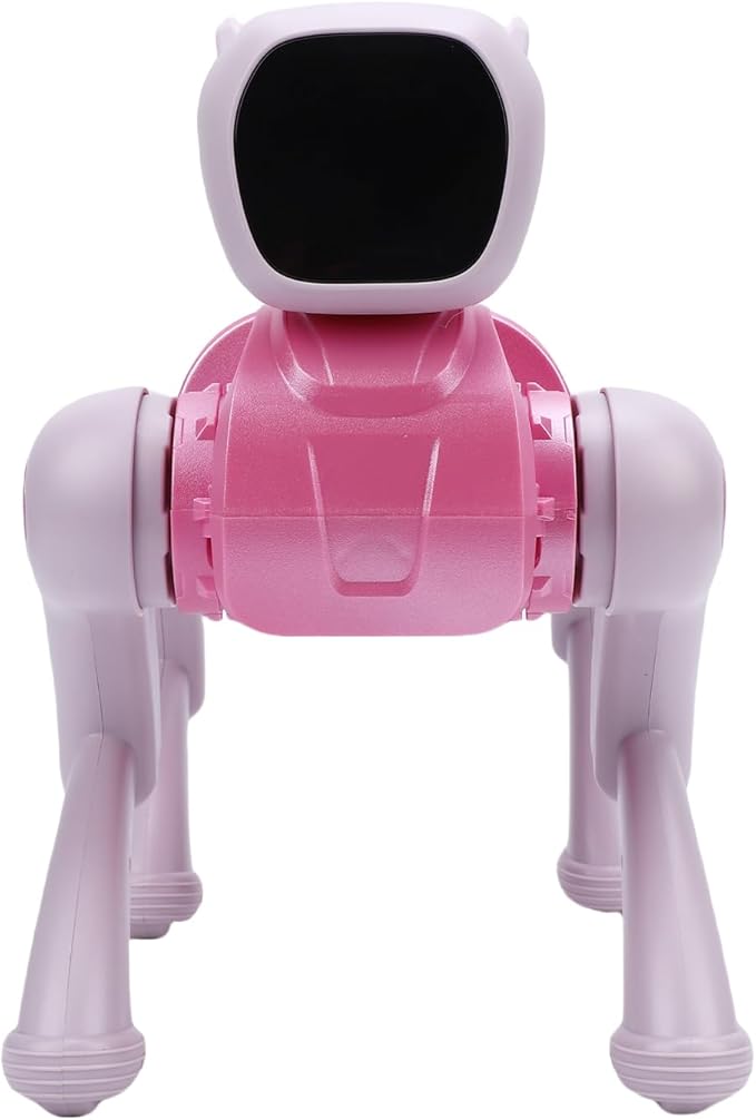 Drfeify AI Robot Dog, Programmable Interactive Robotic Pet with Voice Control, 2.4G Remote, App Control, Multiple Actions, for Kids Adults Coding Entertainment (Pink)