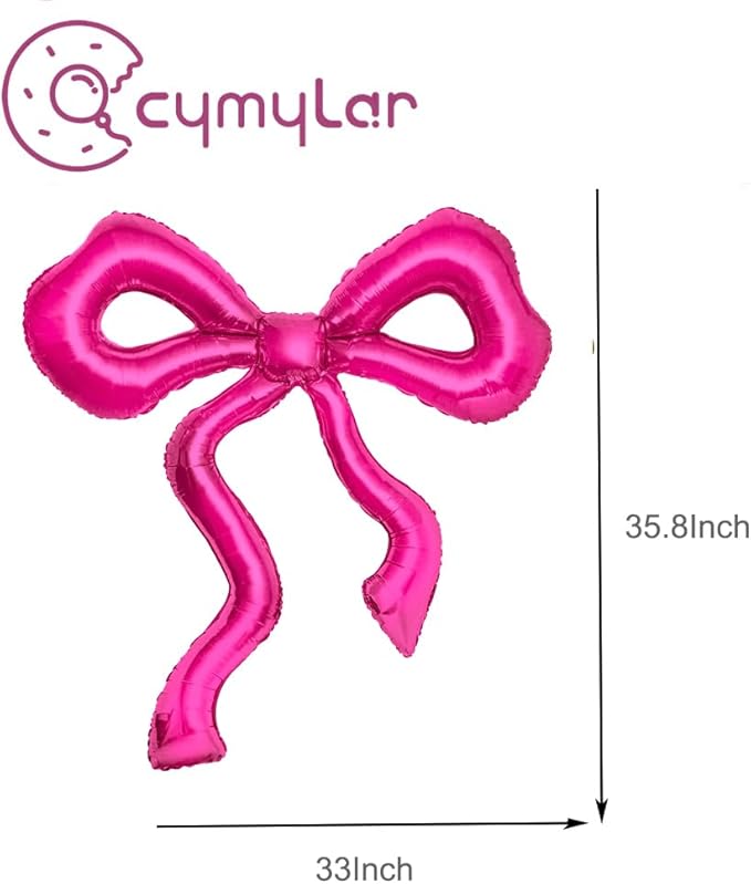 6Pcs Spa Party Decoration Balloons/Nail Polish/LipStick/Hot Pink Bow Foil Balloons/Makeup Party Supplies/Babi Decorion/Pink Girl Party Balloons