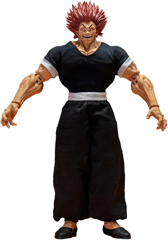 2pcs Hanma Figures Hanma Yujiro Action Figure Yujiro Hanma Fighting Model Statue Ultra-Movable with Changeable Parts Ornaments