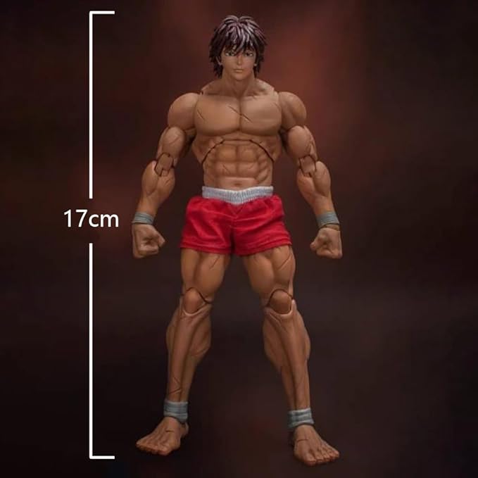 Anime Hanma Yujiro Action Figure 17CM Figure Statue Model, Joints Movable Cartoon Manga Figure Handmade Collectible Desktop Decoration Xmas Birthday Gifts