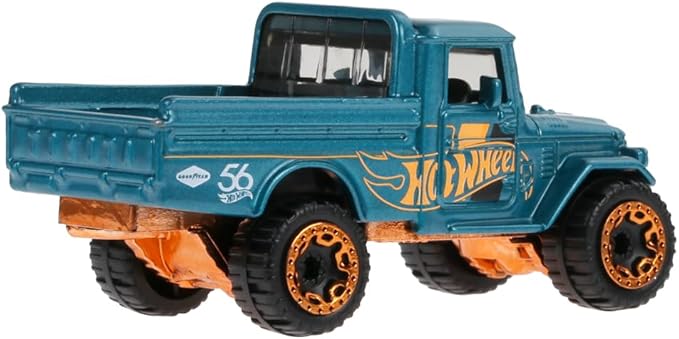 Hot Wheels Collectible Die-Cast Vehicle - Toyota Land Cruiser Sport Utility Car - Teal and Gold - HDH54-2/6