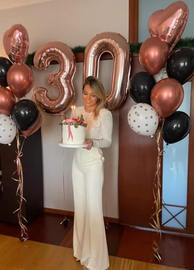 Rose Gold 26 Number Balloon, Foil Happy 26th Birthday Balloon for Men & Women,40 Inch Large Balloons for 2 6 26 62 2026 Wedding Marriage Proposal Engagement Decorations