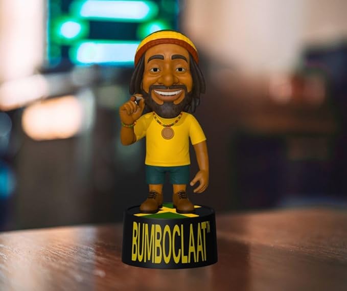 BUMBOCLAAT™ Sync Vibe Rasta Bobblehead – Jamaican Reggae Collectible Figurine | Hilarious Rasta Man Gift | Sound Effect Prank Toy for Parties & Adults – “One Press! Pure Chaos!”