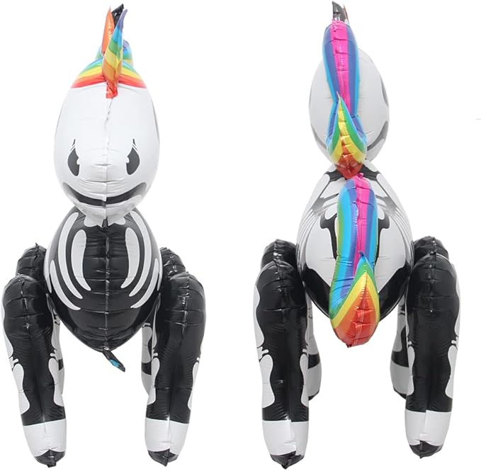 4D Walking Balloons Animal Foil Balloon Lion Panda Alpaca Cow Horse hippo leopard Ballon Jungle Forest Zoo Theme Baby Shower Birthday Party Supplies (4D Skeleton Horse)