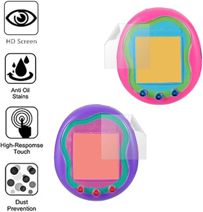Screen Protector Compatible for Tamagotchi Uni and Smart, HD Full Coverage PET Clear Film