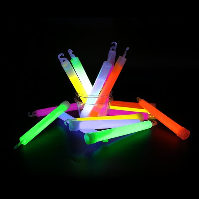 novelinks 100 Pcs 6'' Premium Glow Sticks Bulk - Ultra Bright Large Glow Necklaces Light up Glow in The Dark, Emergency Glow Sticks, Long-lasting Lighting Waterproof