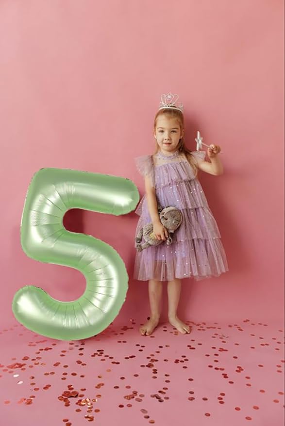Number 6 Balloon 40 Inch, 6 7 Six Seven Birthday Decorations, 6th Birthday Balloon for Boy Girl, Olive Green 16 60 61 65 Numbers Balloons Graduations Anniversary Supplies