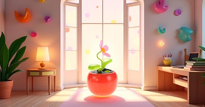 Orange Solar Powered Dancing Flower | Desk, Window, Or Car Decoration Gift Toy | No Batteries Required | Fun Swinging Solar Flower, Learning and Education, Solar Power Kits